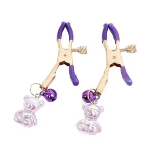 Pinzas Para Pezones con Cascabel y Osito SENS Morado