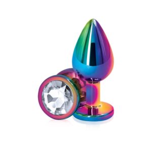 Plug Anal de Acero Multicolor Joya Blanca